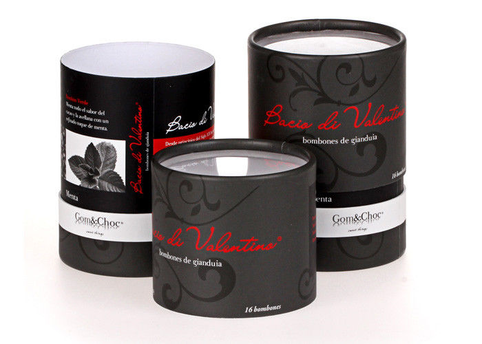 Food Paper Tube Packaging  , Plastic PVC Transparent Top Paper Lid Cosmetic